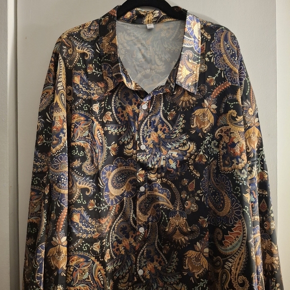 Men's Paisley Button-Up Shirt - Picture 1 of 5